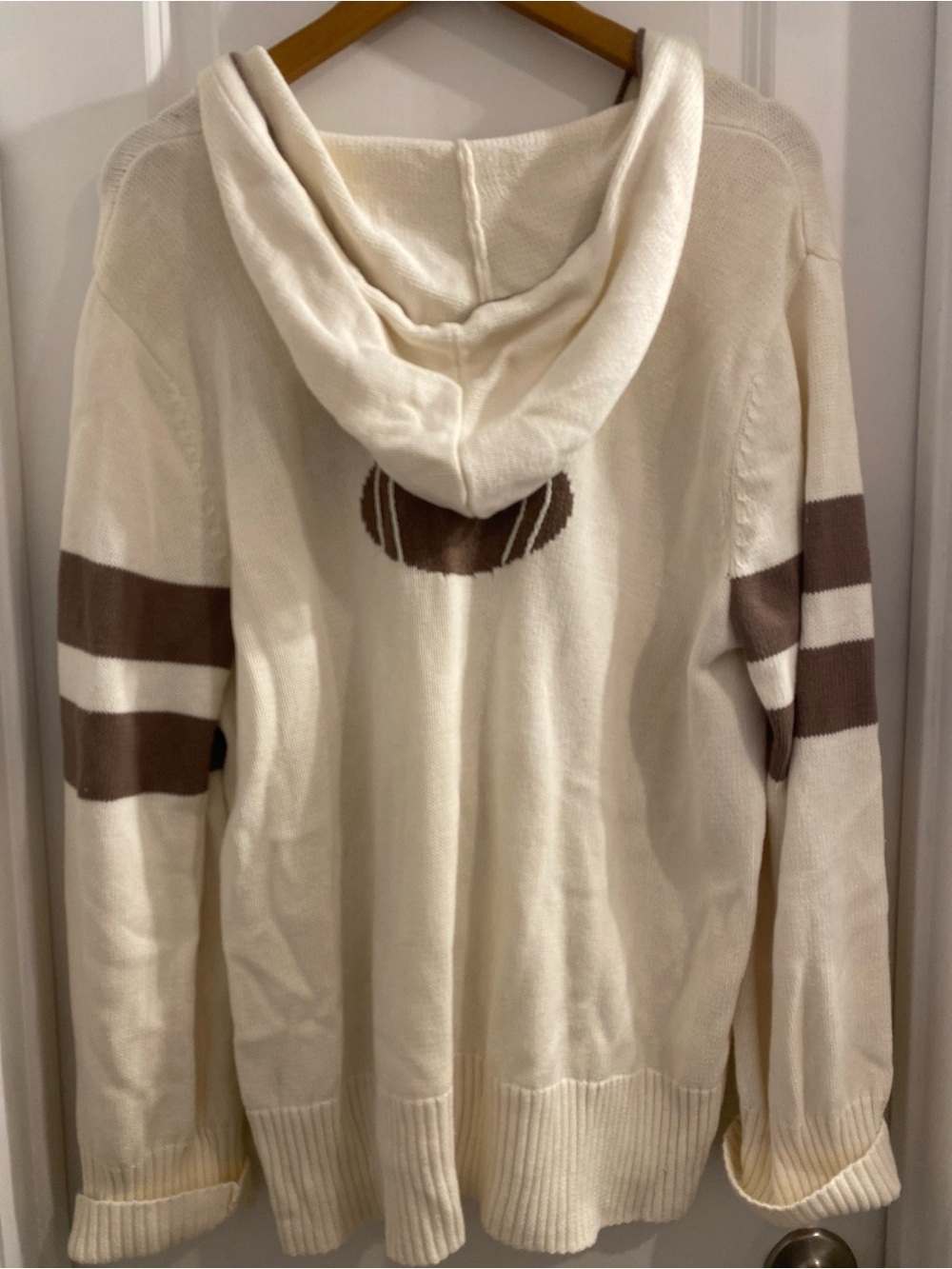 NWT CJ Banks Football Hooded Button Front Cardigan Sweater 1X - Picture 3 of 7